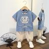 Children's Hanfu Tang suit summer short-sleeved suit boys and girls Chinese style dress handsome cotton and linen thin children's two-piece suit