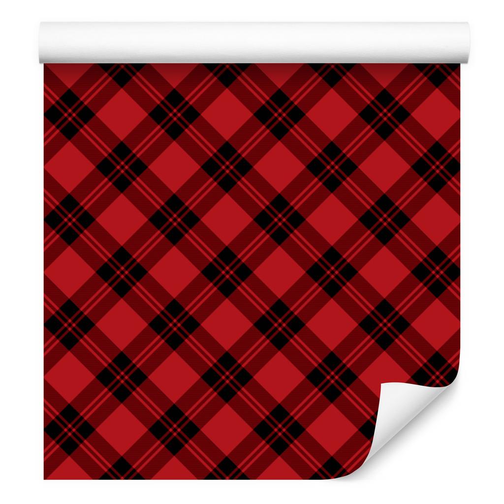 Red Checkered Wallpaper for Living Room and Bedroom 50x1000