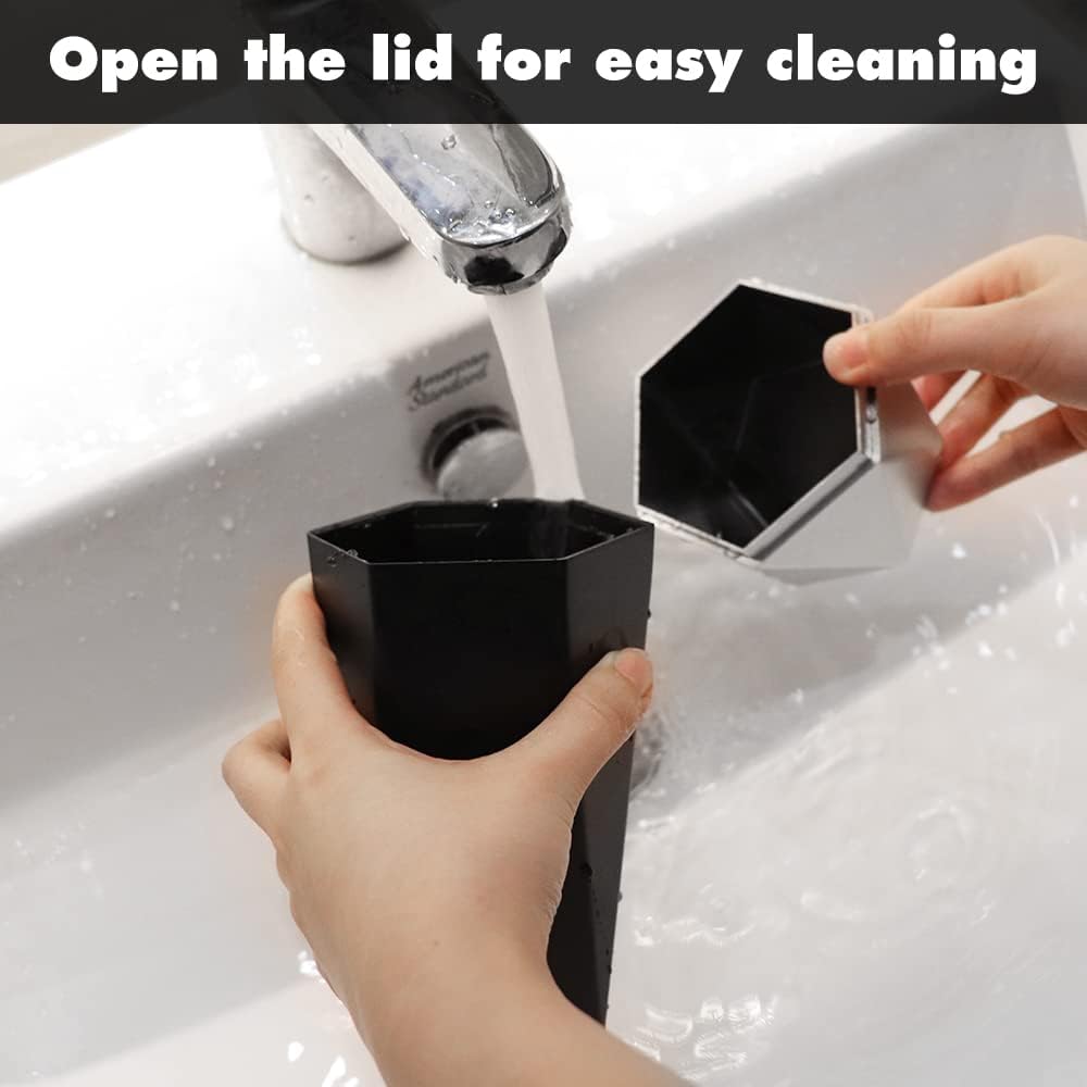 Car Rubbish Bin with Lid, Portable Vehicle Trash Bin, Car Cup Holder, Car Drink Holder Trash Bin, Suitable for Cars, Bedrooms, Offices