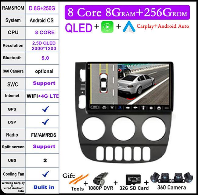 Car Radio For Mercedes Benz M-Class W163 ML 1997-2005 Android Auto Carplay BT Navigation GPSMultimedia Stereo WiFi+4G Video