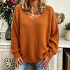 Women's V-Neck Casual Sweater, Loose Fit Sleeve, Color for Fall and Winter
