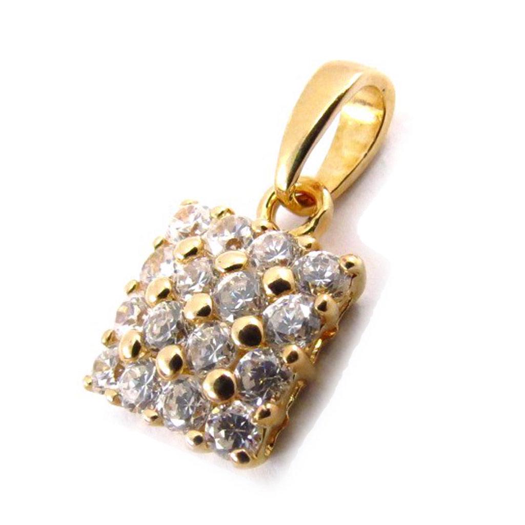 Les Trésors De Lily [C5640] - White 'Pavé De Rhinestone' Gold Plated Pendant