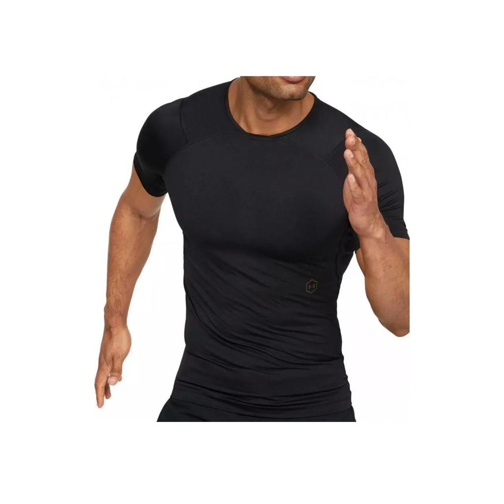 Under Armour High-Elasticity Sports Training Compression Fitness Top Unisex Tops Black 1327644-001