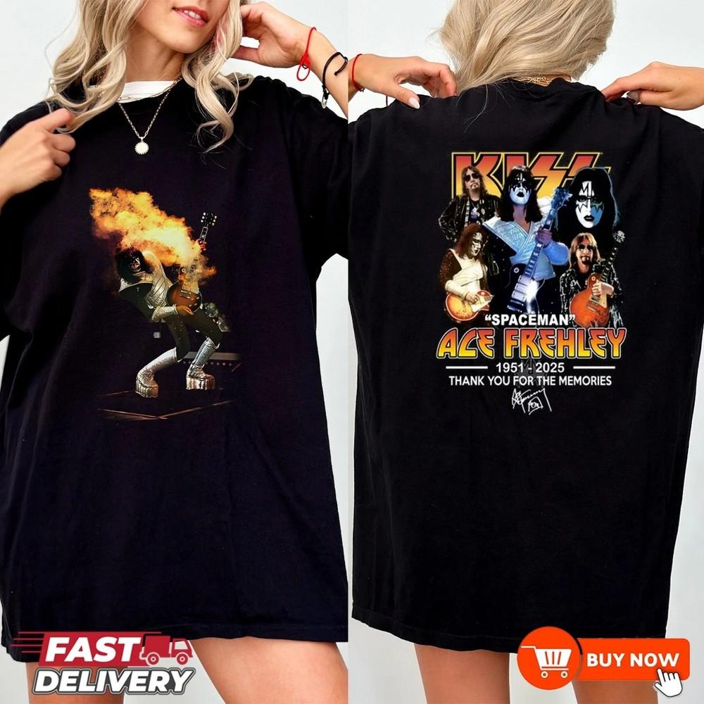 Ace Frehley Legendary Spaceman 1951-2025 Memorial TShirt - Multicolors Unisex T-Shirt XL