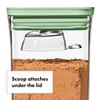 OXO Storage Container Pop Container 3 Piece Set with Scoop Small Square Short Pistachio