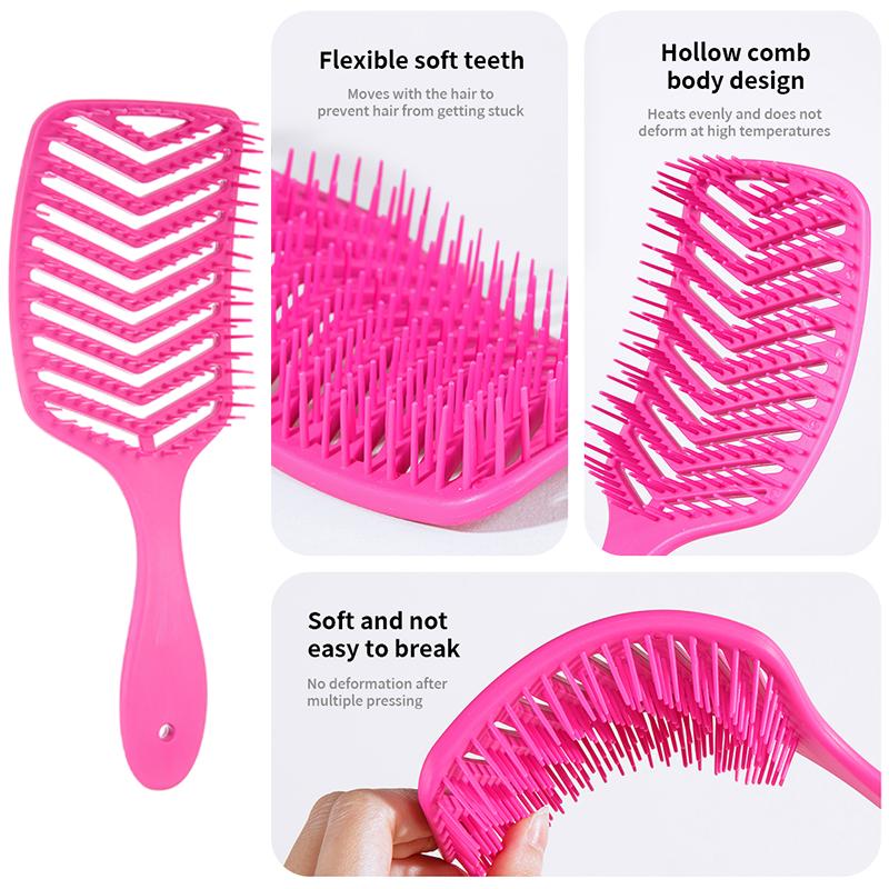 1pcs Detangling Hair Brush Soft Scalp Massage Comb V-shaped Hollow Waterproof Brush High Quality Hair Styling Tools