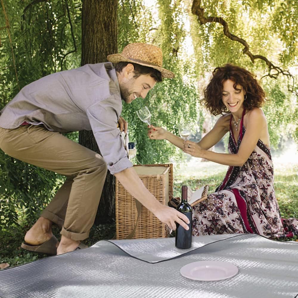 Aluminum Silver Leisure Car Sleeping Thermal Disaster Waterproof Picnic Inside Thermal Heat Cold Disaster Storage Bag Included Sheet, Mat, Camping,