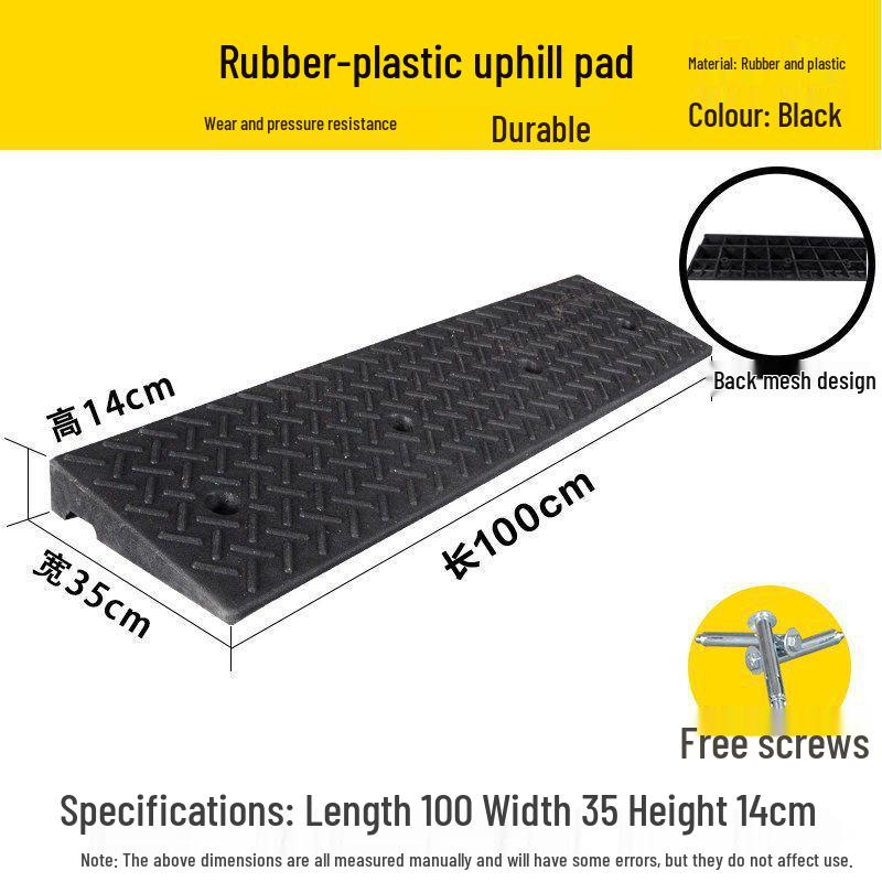 Rubber and Plastic Sloped Threshold Ramp Pad