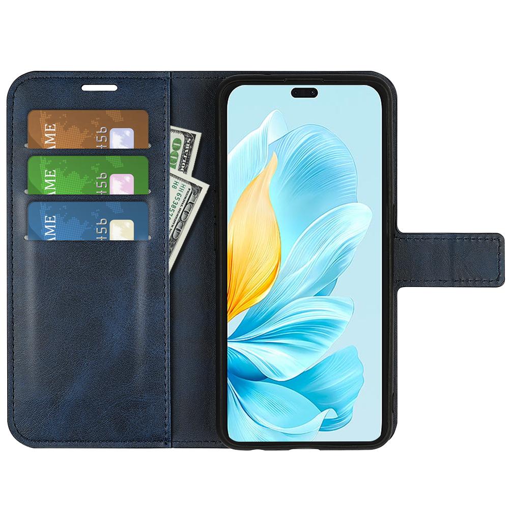 

For Honor 200 Lite Case Wallet Card Slots Calf Texture Leather Phone Cover Blue
