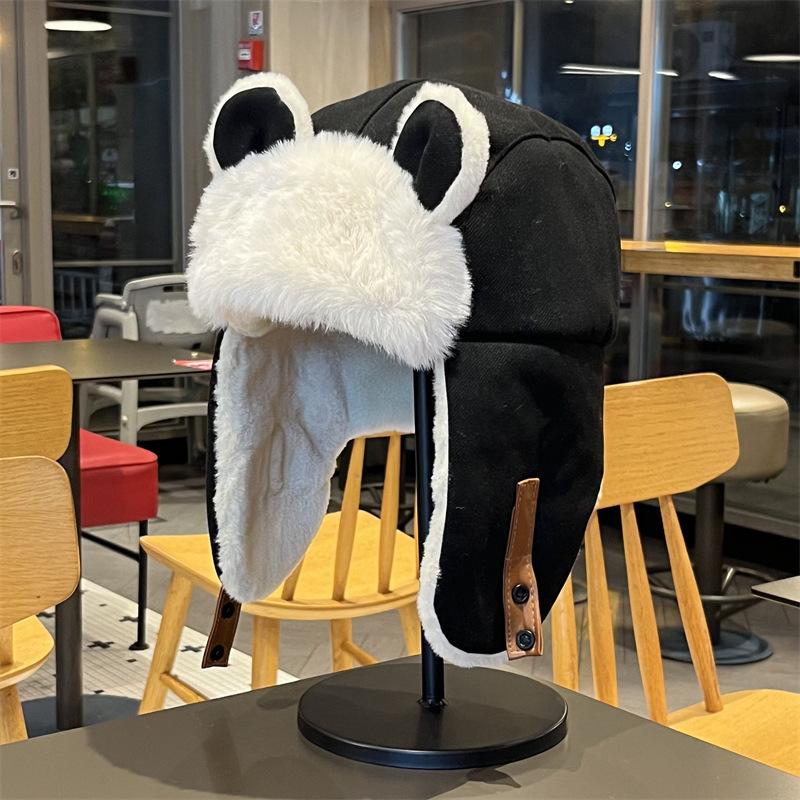 

Шапка женская теплая утолщенная флисовая защитные наушники Northeast Lei Feng Hat вязаная зимняя шерстяная шапка