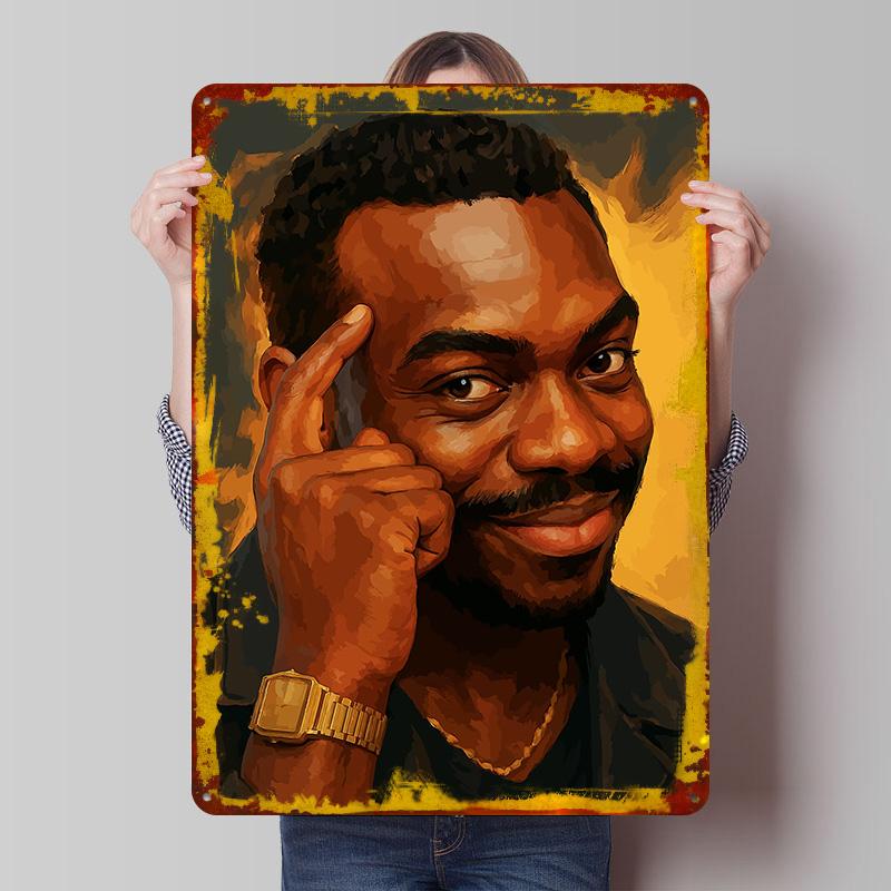 Roll Safe Thinking Meme Portrait Printed Poster Customized Wall Art Retro Vintage Metal Tin Signs for Aesthetic Room Decor Men 7.9x11.8In(20x30cm)