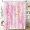 Luxury Marble Pink And Gold Shower Curtain Waterproof Bath Decor With Golden Sparkle Print For Bathroom Decoration Fuchsia Col