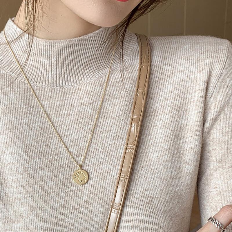 Women's Slim Fit Mock Neck Knitted Sweater