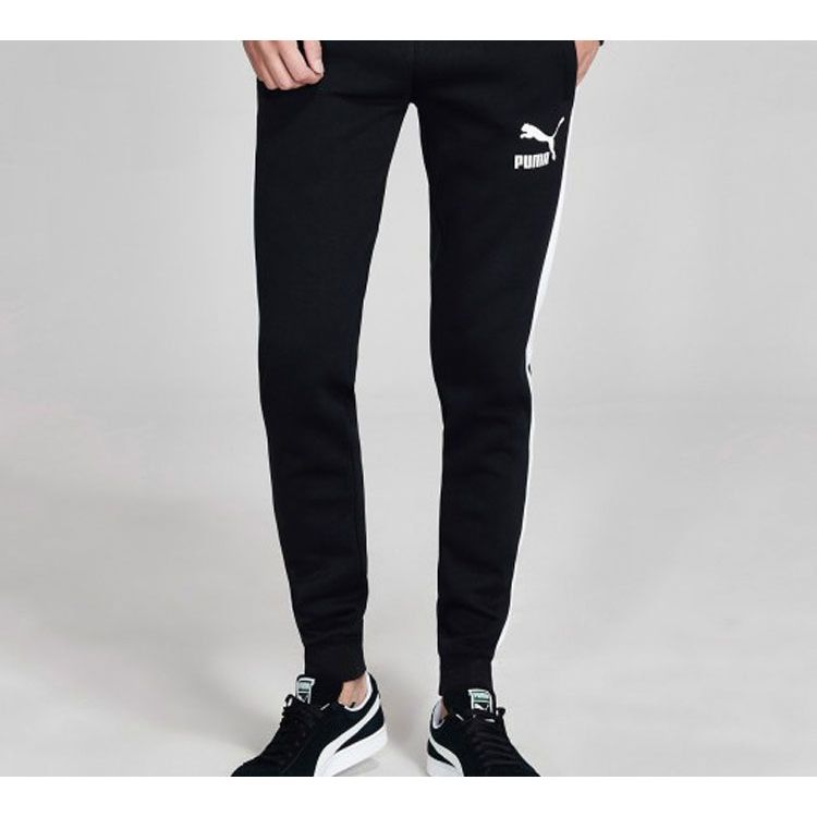 Puma Colorblock Casual Running Knit Pants Men Bottoms Black 579022-01