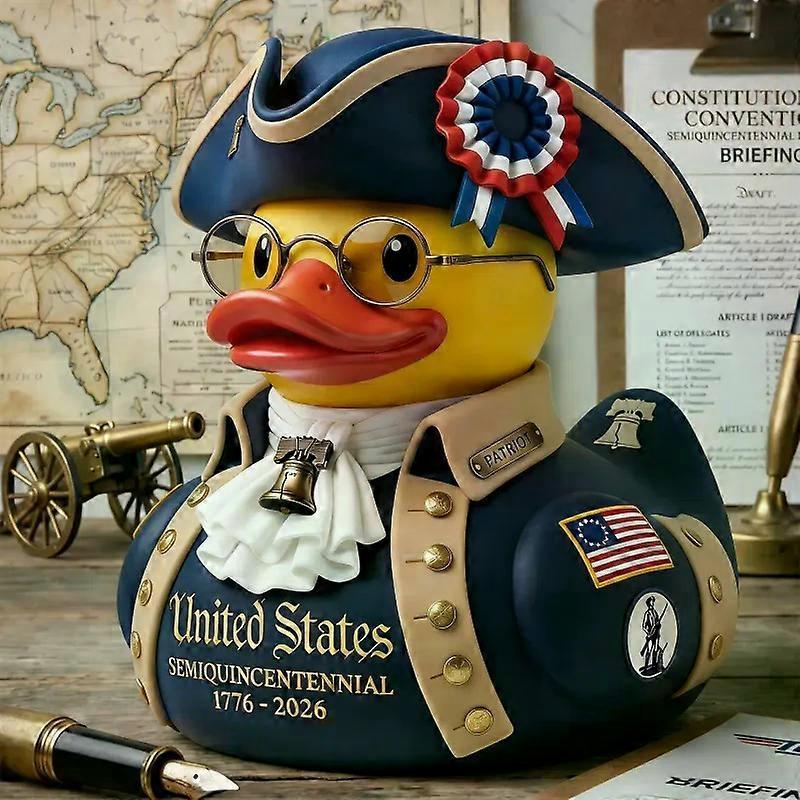 American Independence 250th Anniversary Duck, Patriotic Military Duck Figurine, Resin Veteran Duck for Jeeps Ducking