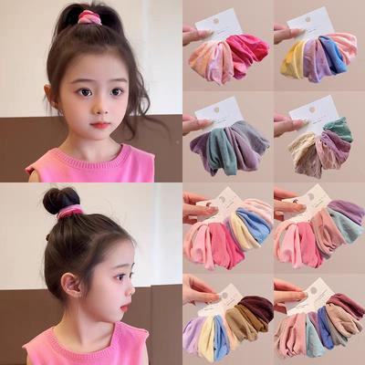 4pcs/set High Elasticity Colorful Wider Elastic Hair Bands For Children Girls Hair Tie Scrunchie Rubber Bands Hair Accessories