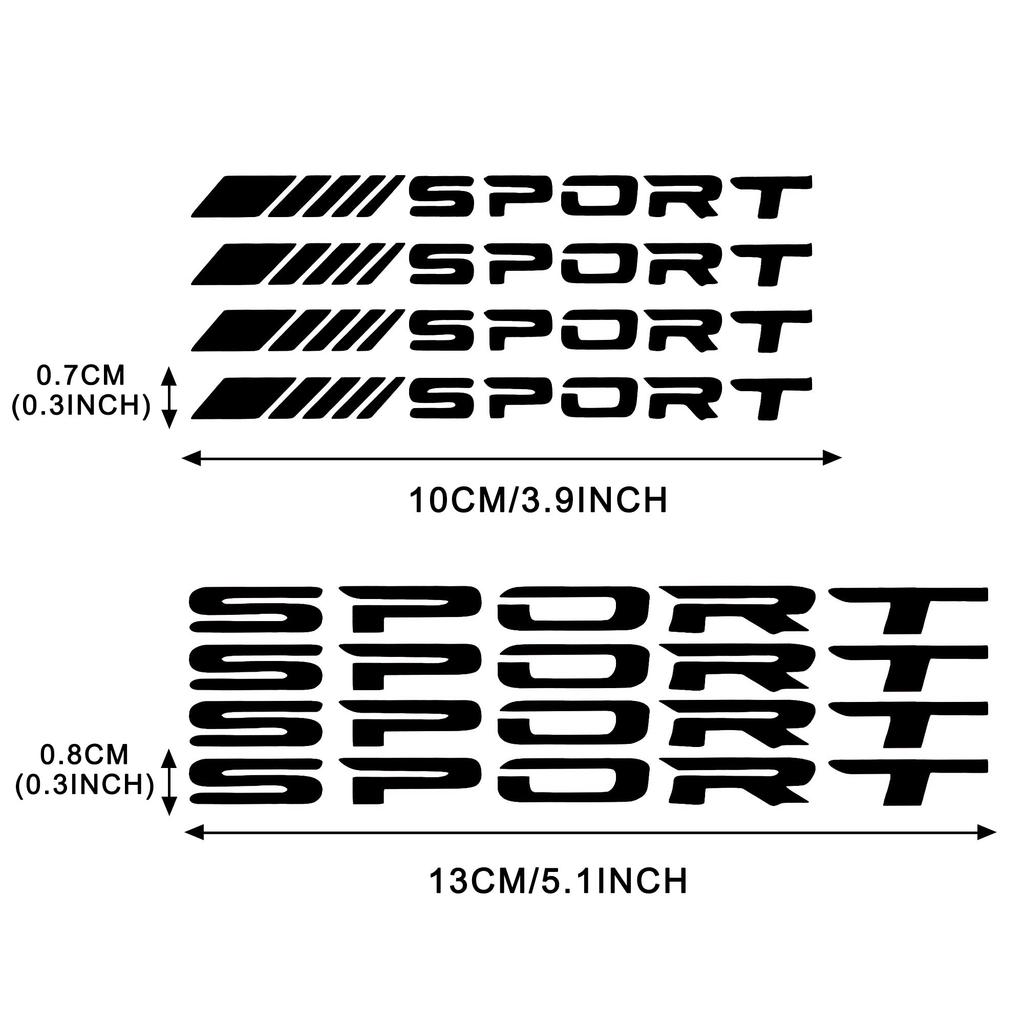 TOMALL 8Pcs Sports Emblem Reflective Sticker for Car Wheel Rim