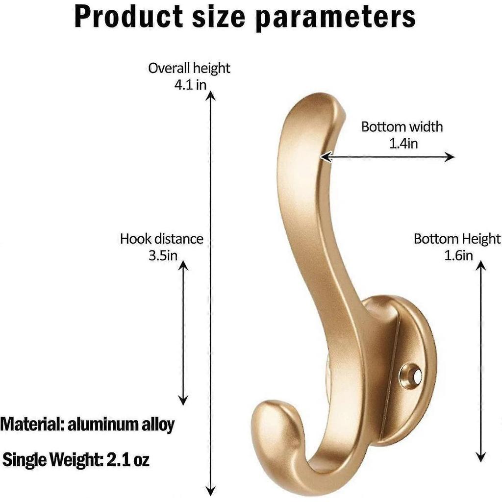 Pack Of 5 Wall Hook Coat Key Hat Towel Handbag Clothes Heavy Duty For Wall Bathroom Doorgold - DD