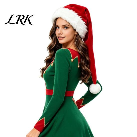 Comfortable Polyester Xmas Party Favor Classic Christmas Hat with Spire, Soft Plush Festive Red Cap, Holiday Theme Costume Prop for Kids One