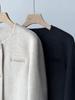 Kleine Handgefertigte Rundhalsjacke aus Wolle und Kaschmir - Doppelseitige Kurze Jacke