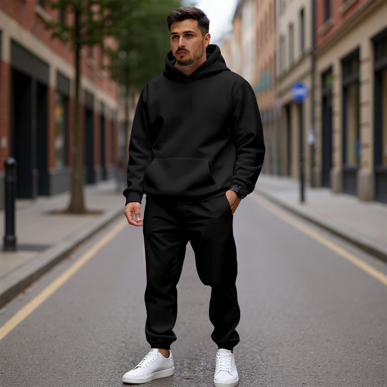 Men s Casual Sports Color Pullover Suit S