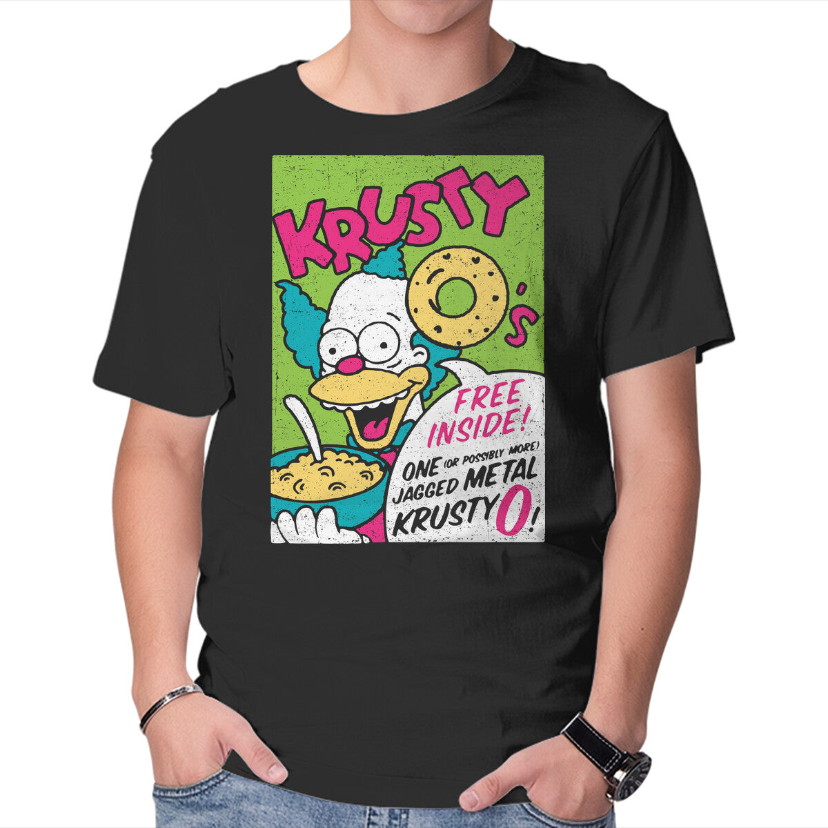 Unisex Crew Neck T-Shirt Krusty O s Graphic Short Sleeve Casual Tee L