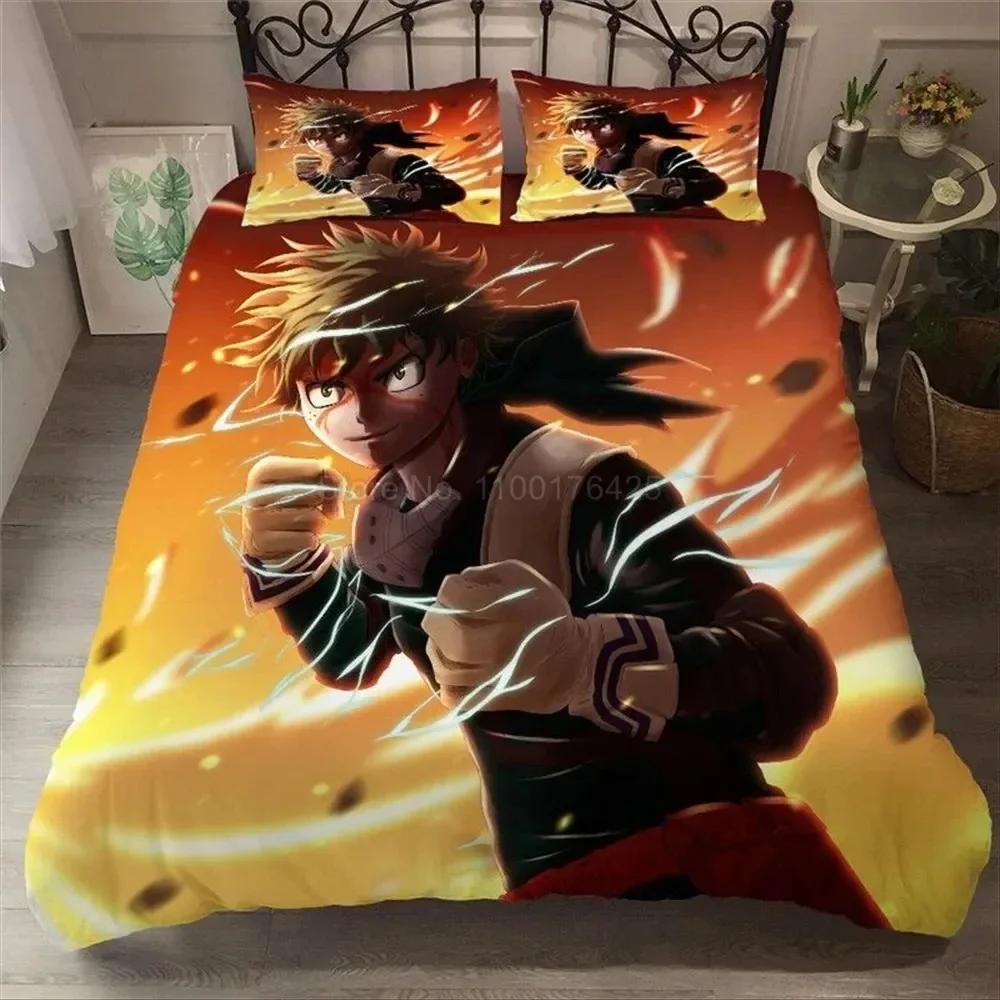 3d My Hero Academia Boys Japanese Anime Bedding Set Printed Bed Set With Pillowcase Bed Duvet Cover Queen Super King Size