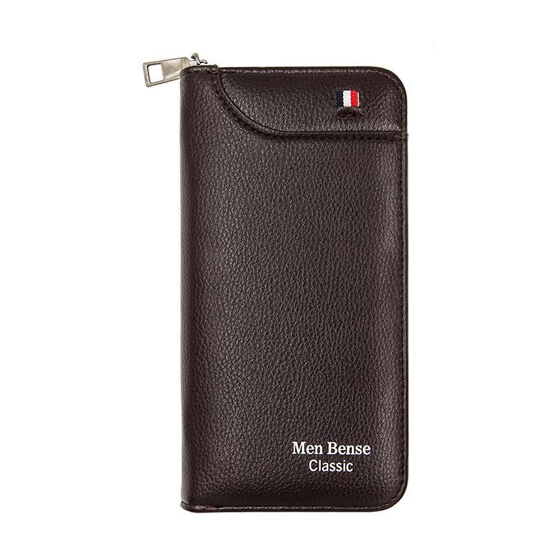 

Men s Casual Leather Clutch Wallet - Large Capacity, Multifunctional, Zip Closure Business Fashion Accessory