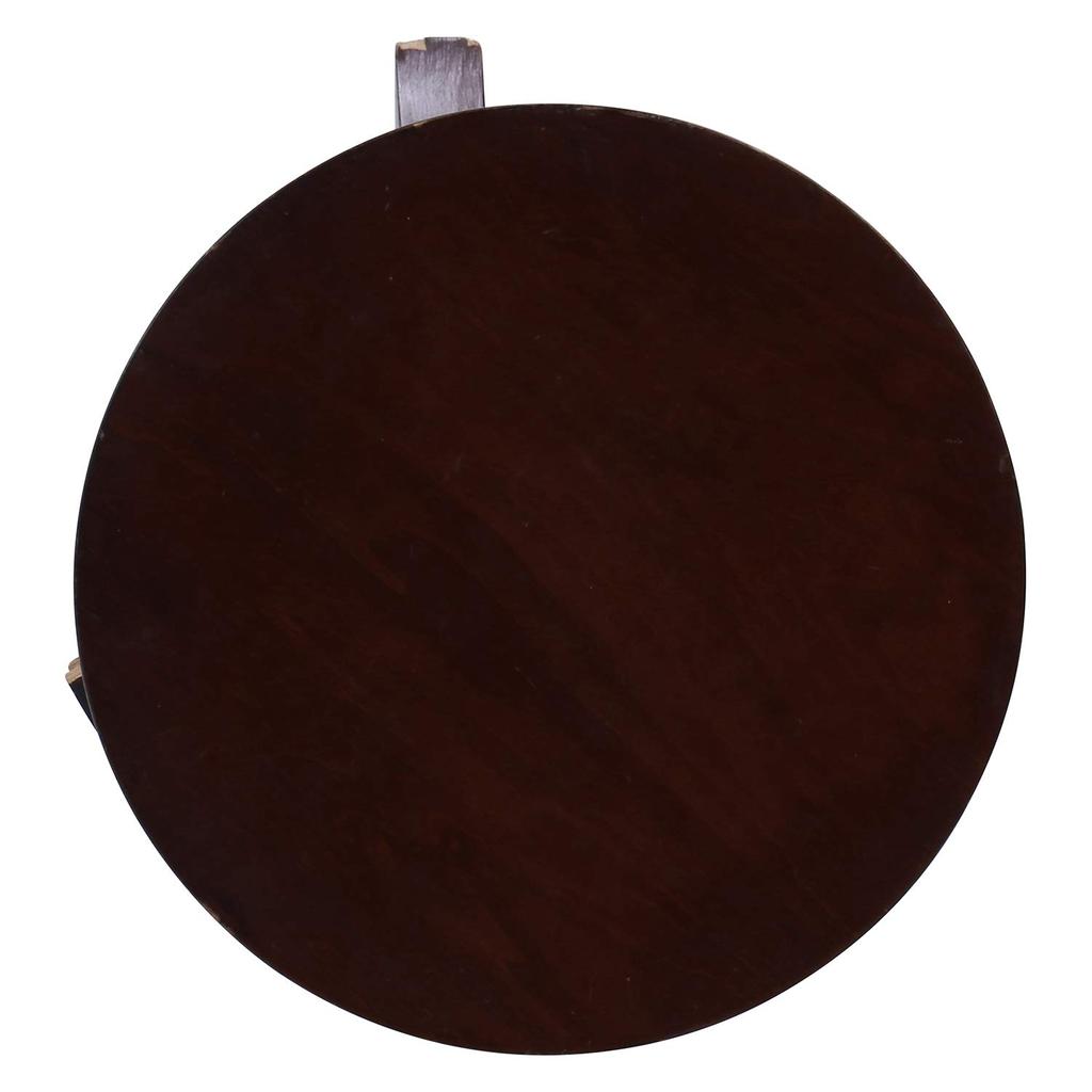 Fuji Boeki Side Table/Nightstand, Round, 40cm Wide X 40cm Deep X 54cm High, Dark Brown, Natural Wood, Assembly Required, 77662