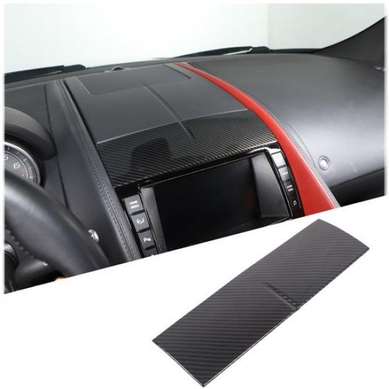 ABS Carbon Fibe Console Navigation Upper Panel Cover Trim For Jaguar F-TYPE