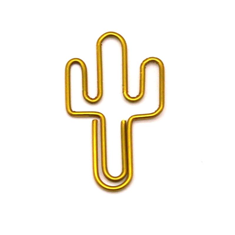 

20pcs/Pack Cactus Heterosexual Paper Clip, Colorful Creative Stationery Office Wanzi Clip Paper Clip