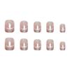 Nude Pink French False Nails With Silver Foil Glitter 24 Pieces Elegant Design For Multiple Occasions