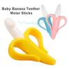 Baby Teether Silicon Tooth Gum Banana Training Toothbrush Teething Toy Soft Molar Rod Dental Glue For Baby Infant Toddler Kids