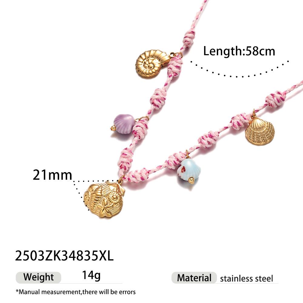 Hypoallergenic Braided String Bracelet Waterproof Gold Starfish Conch ShellPendant Adjustable Hand Woven Friendship Jewelry Gift