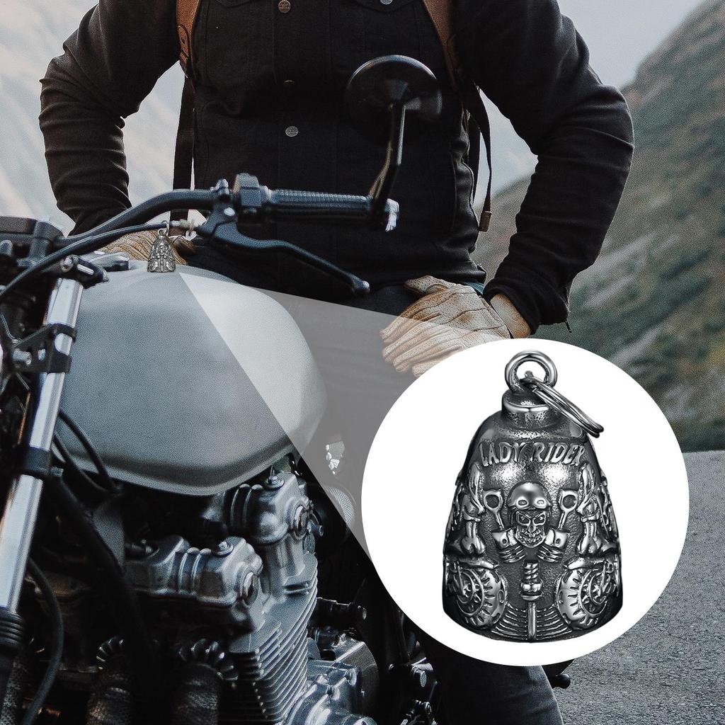 New Vintage Stainless Steel Motorcycle Bell Pendant Motorbikes Decoration Ornament Lucky A mulet Jewelry Gifts Riding Bell