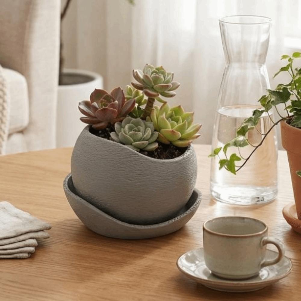3D-gedruckte Sukkulenten-Pflanzgefäße Kunststoff-Anzuchttöpfe Moderner Dekorativer Topf Schreibtisch