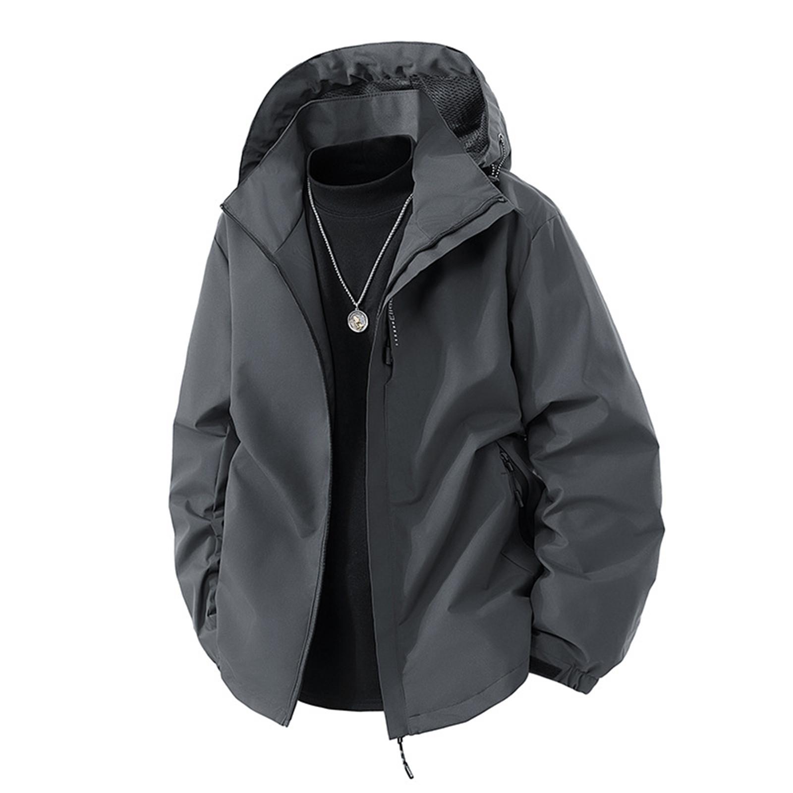 

Men s Solid Color Jacket Men s Casual Cports Outdoor Mountaineering Waterproof Jacket M