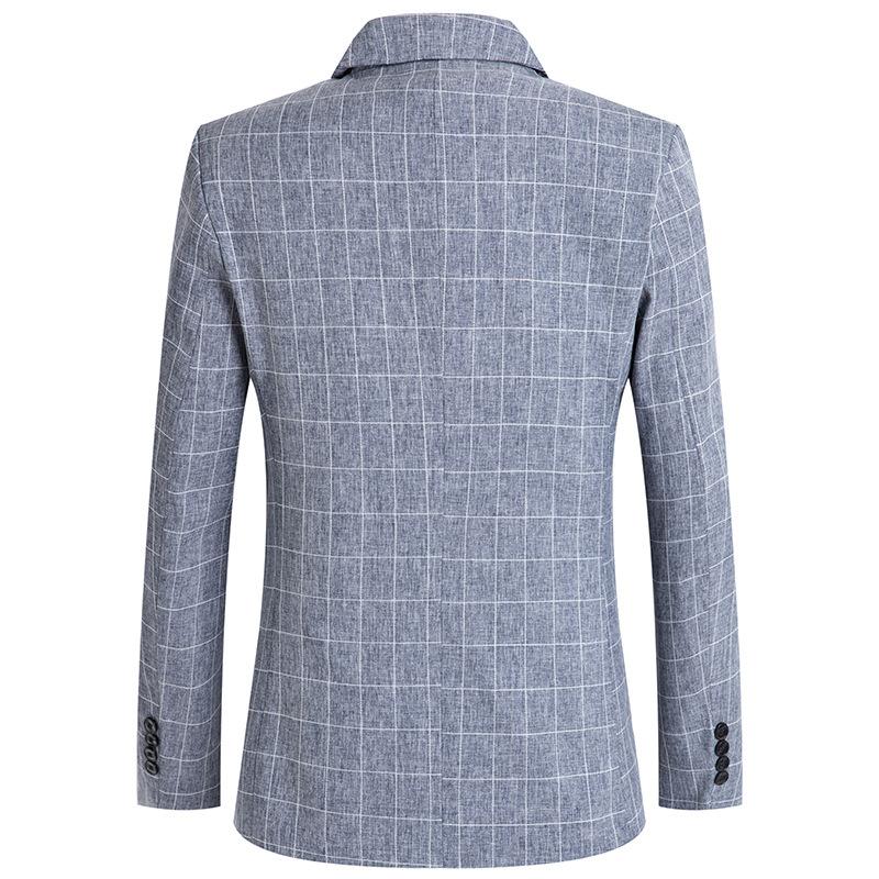 Spring and Autumn Men's Small Suit Fashion Korean Version Plaid Non-ironing Suit Men's Jacket Casual Small Suit Men's