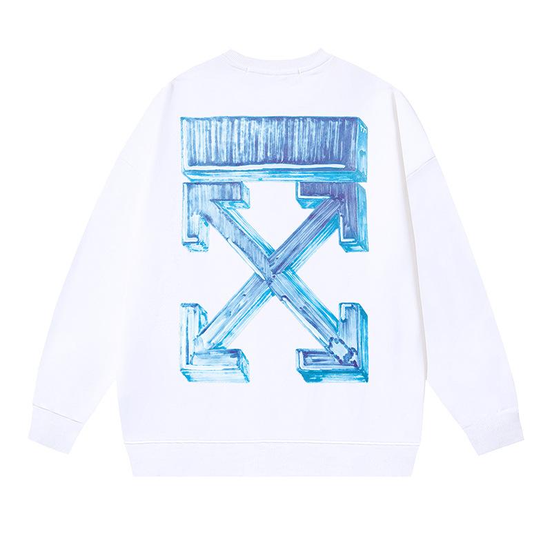 1236 Off-White 2026 Herbst und Winter Neu OW Dreidimensionales Quadratpfeilmuster Herren und Damen Rundhals-Hoodie