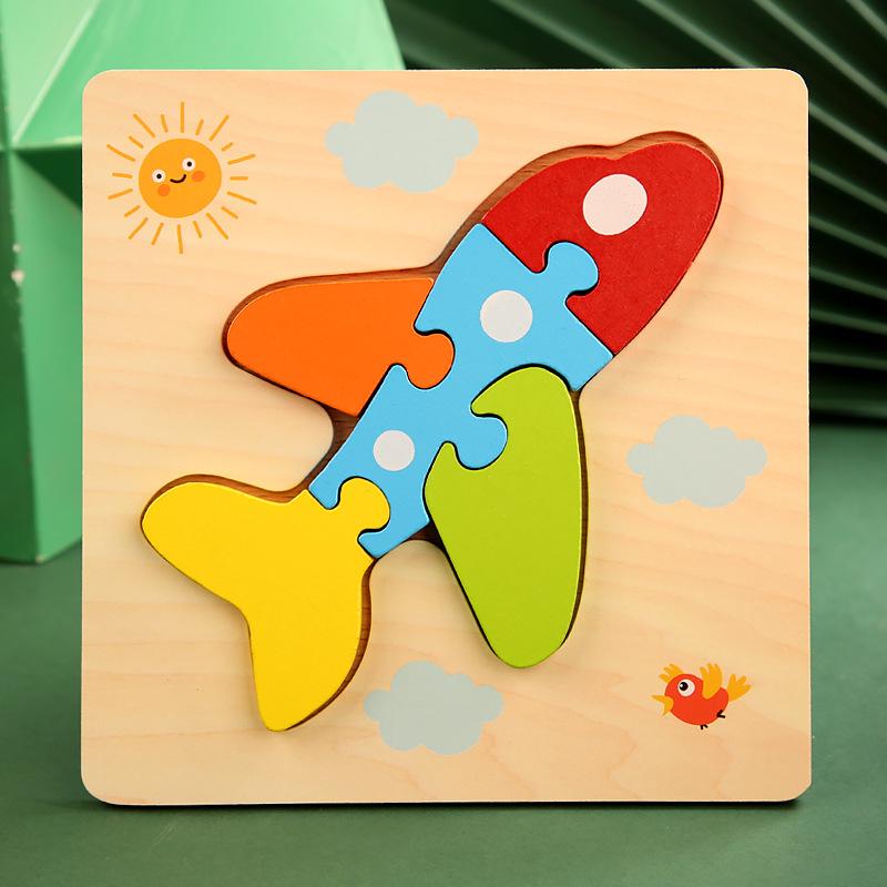 Wooden 3D Educational Puzzle for Toddlers - Interactive, Creative Hands-on Toy for Ages 1-3