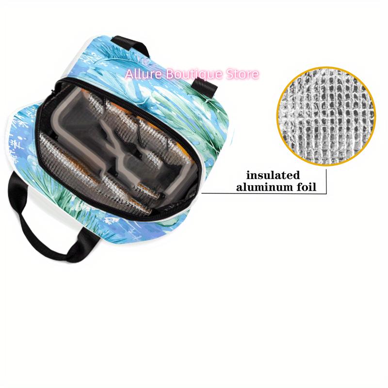 1pc 2D Printing Tropical Leaves And Coconuts Pattern Universal Work Lunch Bags for Both Men And Women - Small-Sized Adult Lunch
