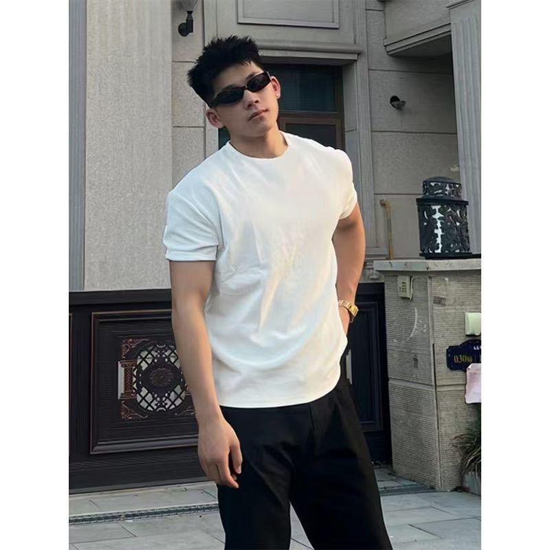 

British Hipster Men s Slim Fit Short Sleeve T-Shirt with Small Collar, Ideal for Summer and Accentuating Muscles XXL