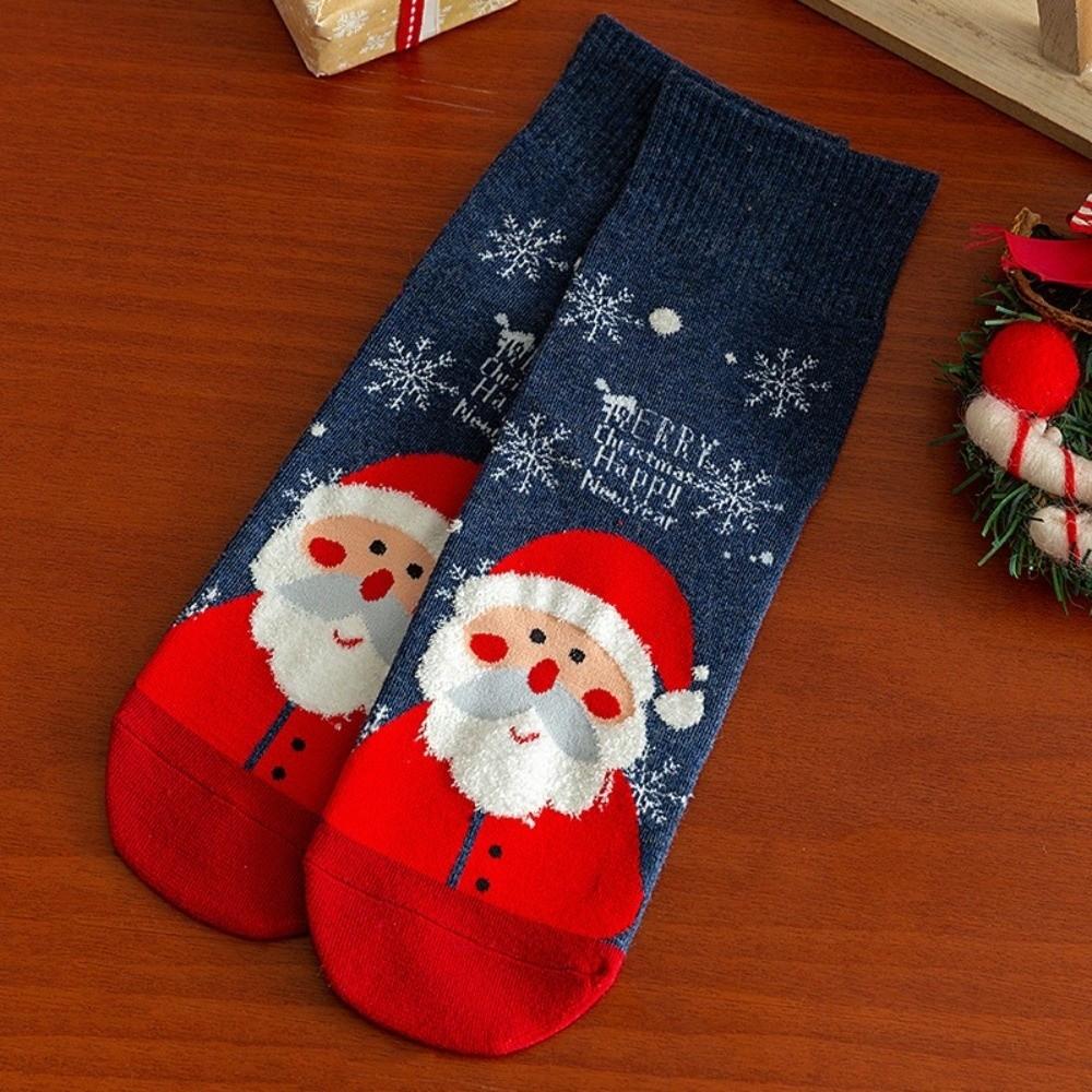 Cartoon Coral Fleece Socks Santa Claus Bed Socks New Sleep Stockings  Autumn and Winter