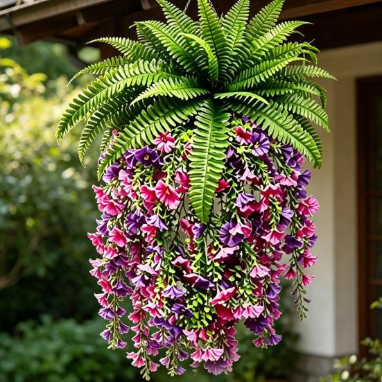 Fake Hanging Plants, UV Resistant Fake Vines, Artificial Ivy Plants, Outdoor Faux Plants, Indoor Bedroom Living Room Boho Wall Porch Shelf Decor