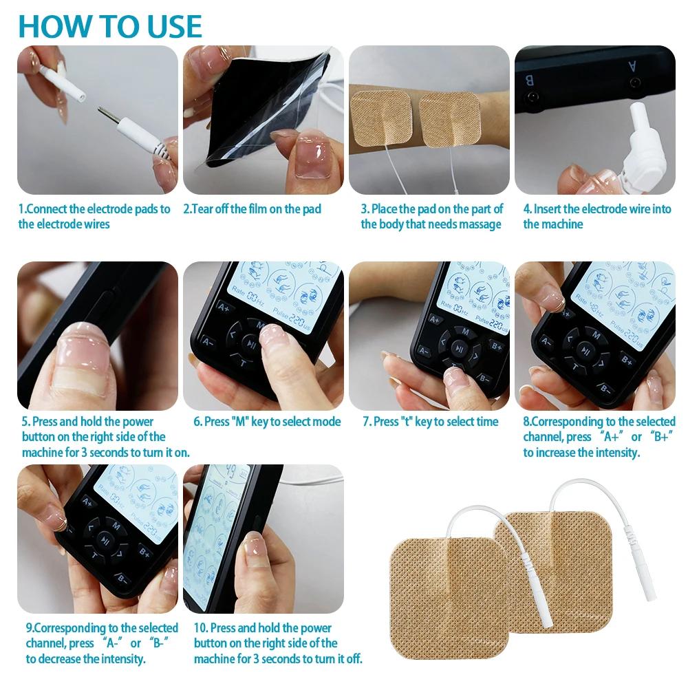 36 Modes Electric Tens Relax Muscle Stimulator EMS Acupuncture Body Massager Digital Therapy Slimming Machine Electrostimulator