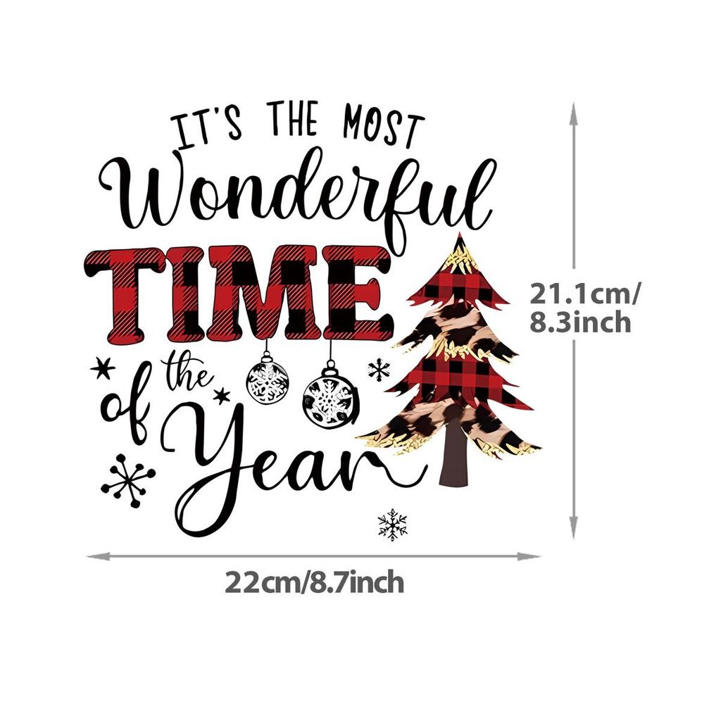 Frohe Weihnachten, thermoadhäsive Aufkleber für Kleidung, DIY-Hoodies, Aufnäher mit Heißpresse auf Kleidung aufgebracht, Bäume, Hirsche