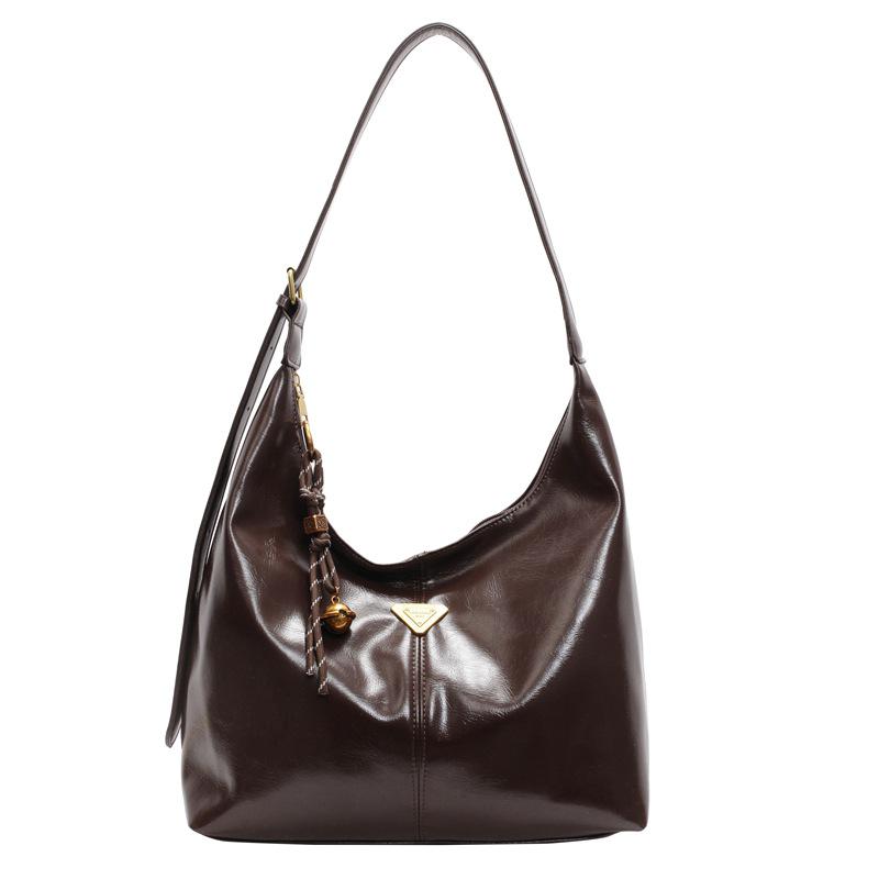 

Женская сумка-тоут кроссбоди большой вместимости в ретро-стиле весна 2025 кофейный