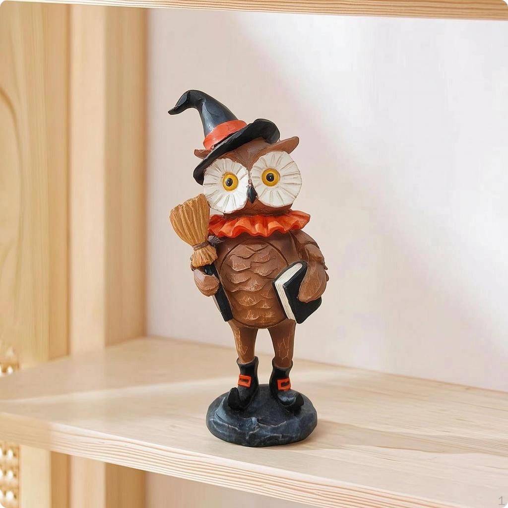 Resin Figurine with Base HalloweenThemed Character Sculpture HandPainted Tabletop Display Piece for