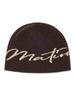 Mattengkim Matin Logo Schrift Beanie in Braun
