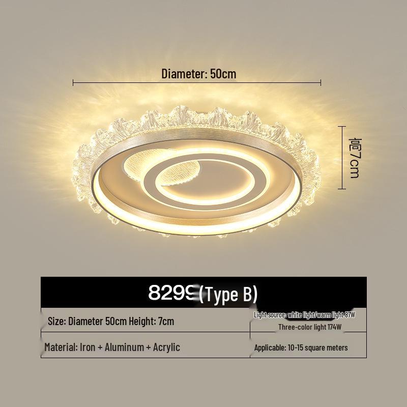 

Elegant Crystal Ceiling Light - Modern, Minimalist, Eye-Protection Design for Luxury Bedrooms